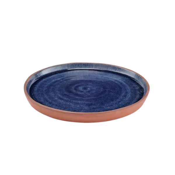 assiette bleu terracotta