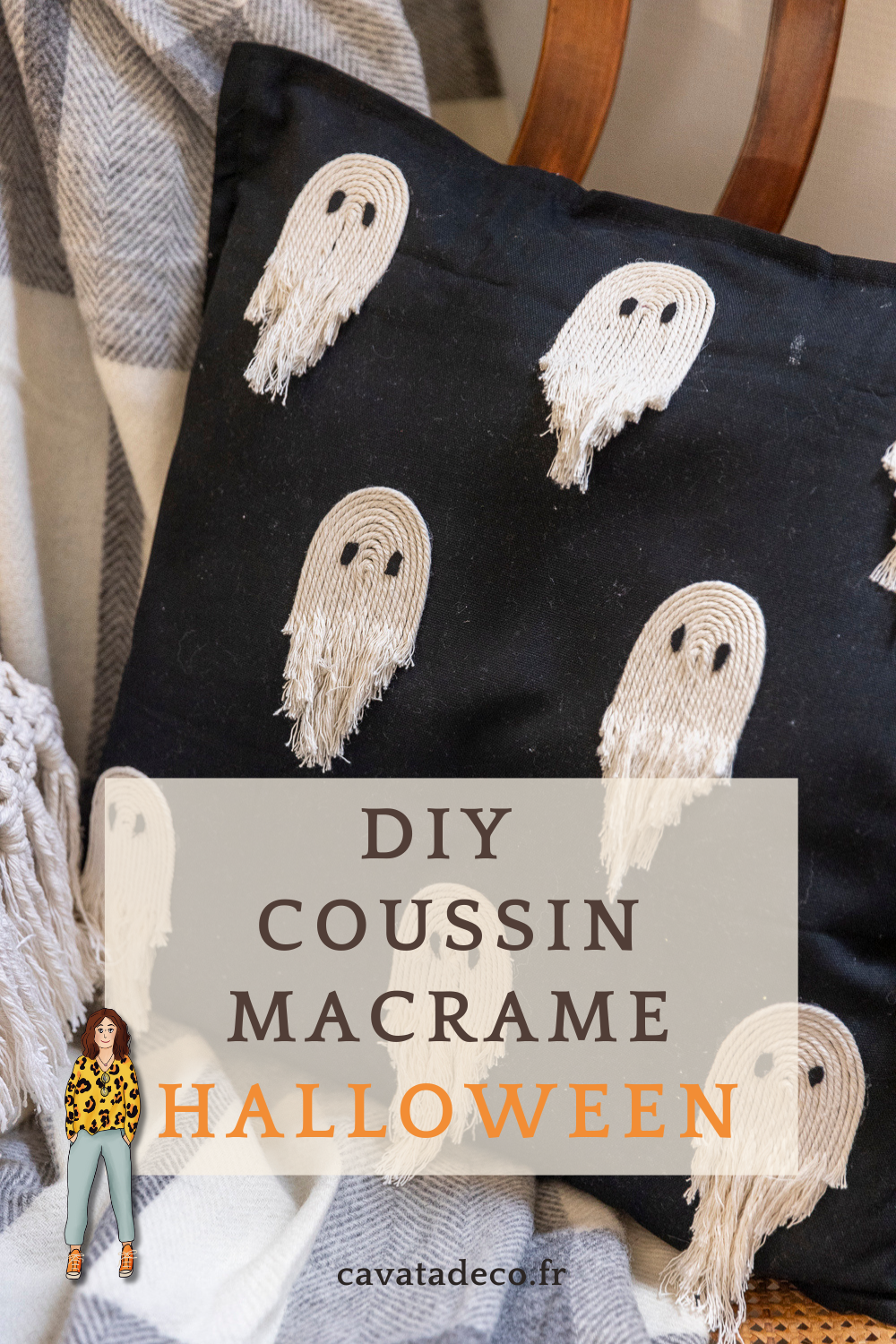 DIY COUSSIN MACRAME HALLOWEEN