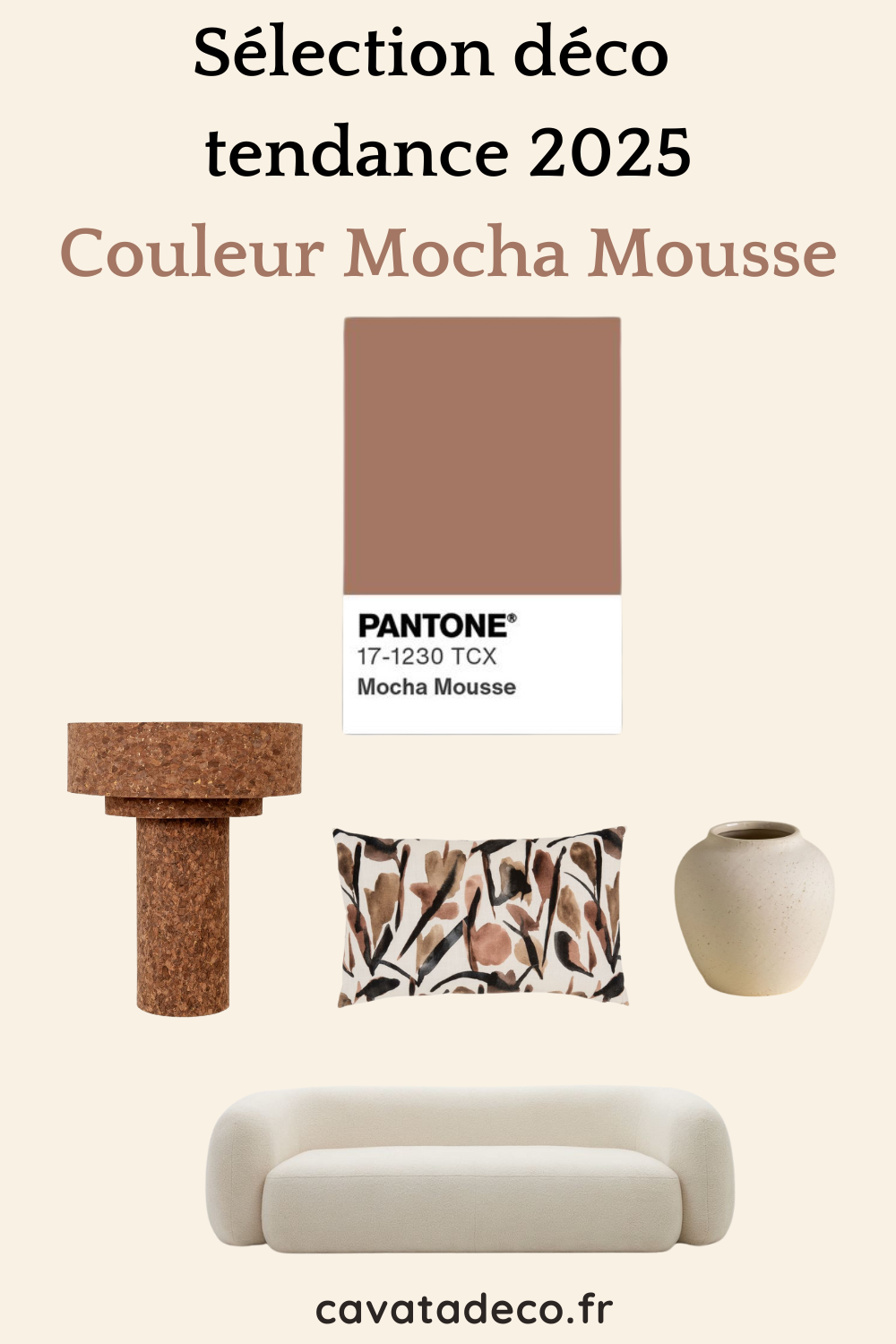 Séletion deco tendances 2025 mocha mousse