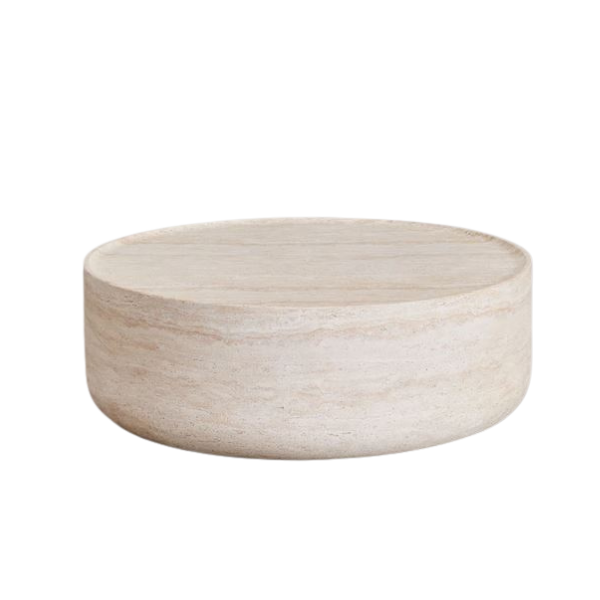 table basse ronde travertin